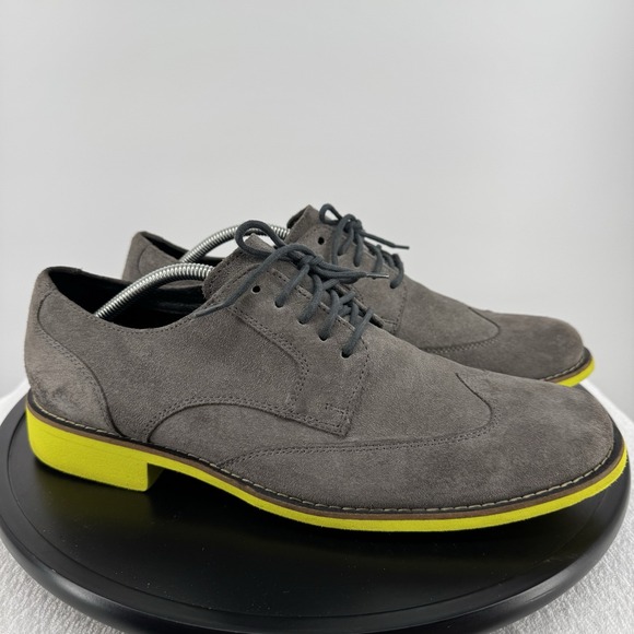 Cole Haan Drake Eva Wing OX II Men's Charcoal Gray Suede Dress Shoes Size 12M - Picture 1 of 7